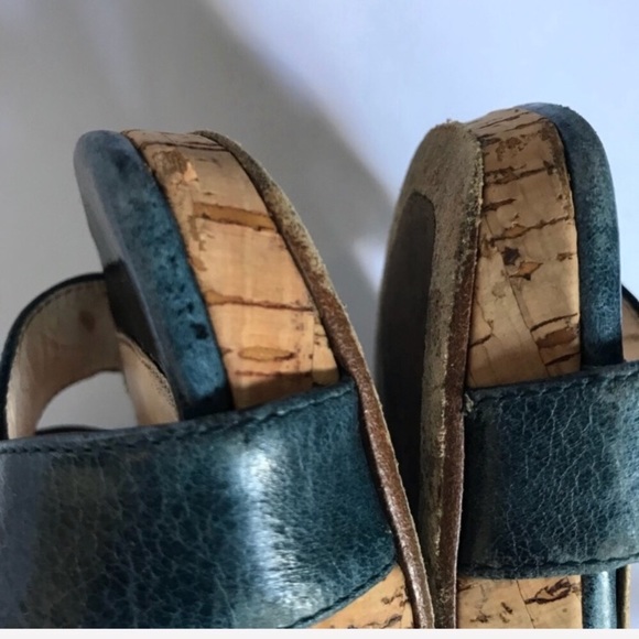 Prada Vitello Shine Denim Wedges Size 10/40 Italy - Picture 8 of 8